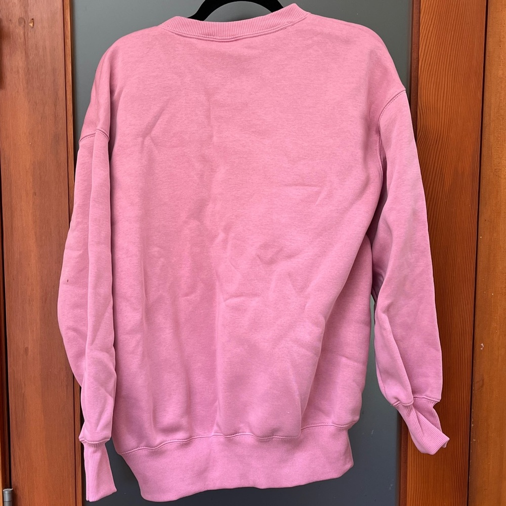 Nike Pink Embroidered Swoosh Crewneck Sweatshirt - Picture 3 of 3